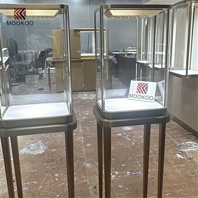 Vitrină modernă de ceasuri de bijuterii din oțel inoxidabil pentru uz comercial Magazin de prezentare de bijuterii licențiat pentru design interior