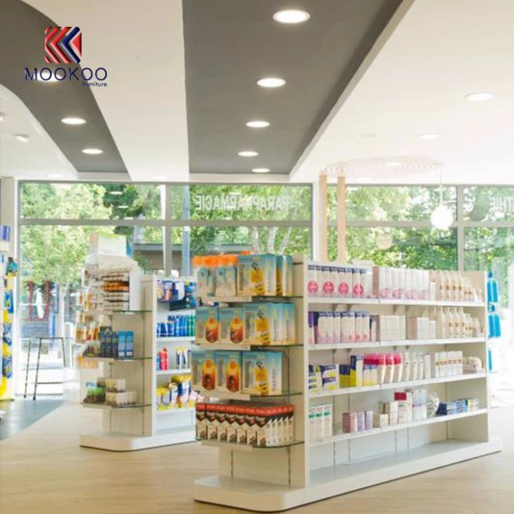Wooden Pharmacy Shop Display Cabinet