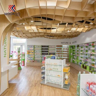 Afișaj magazin european de farmacii în stil